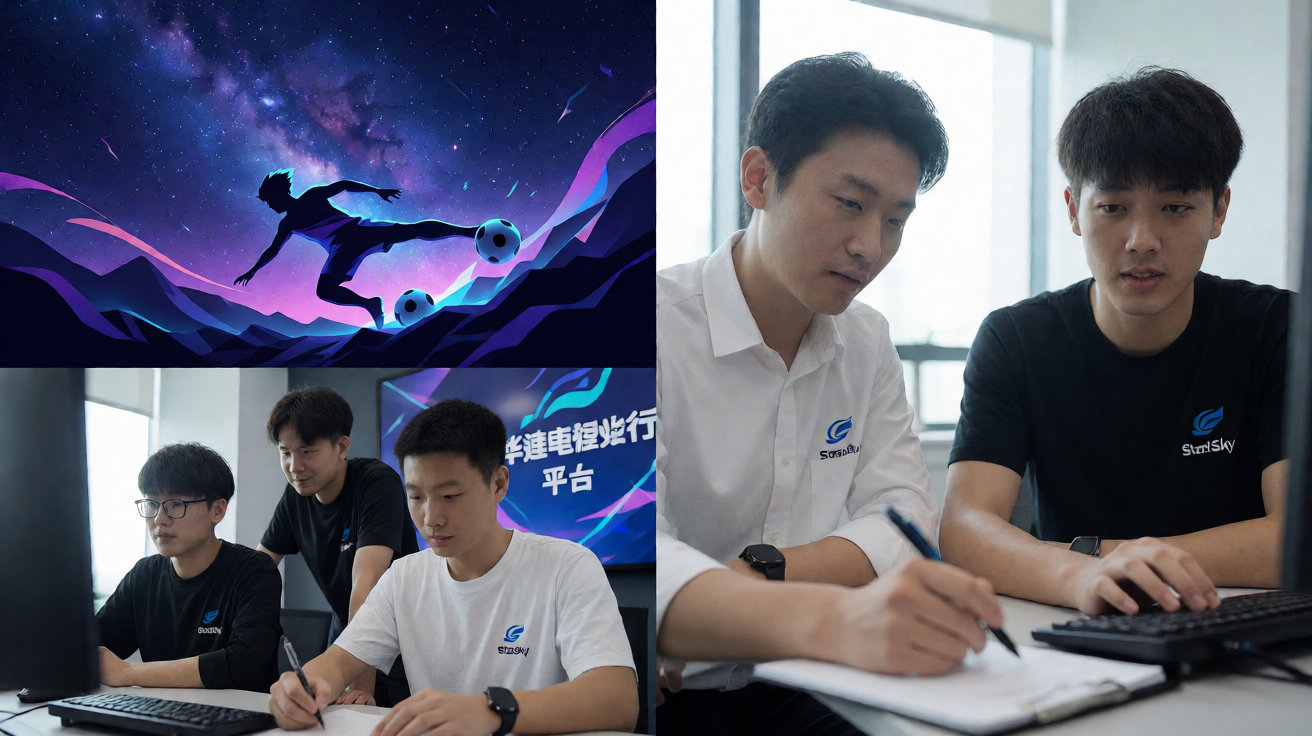 星空电竞品牌视觉图，展现星空与体育融合的设计理念